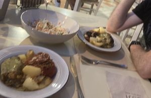 Delicious stuffed peppers & tomatoes   at GOJI Vegan Hotel in Rhodes