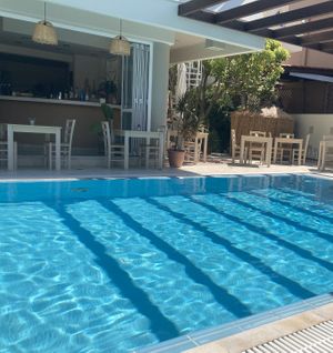 The relaxing pool 😍  at GOJI Vegan Hotel in Rhodes