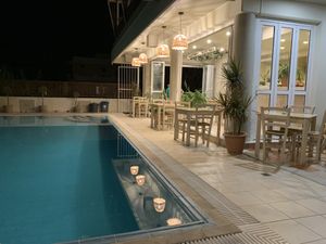 Pool at dinner   at GOJI Vegan Hotel in Rhodes