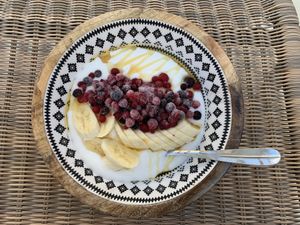 Joghurt Bowl 💚  at GOJI Vegan Hotel in Rhodes