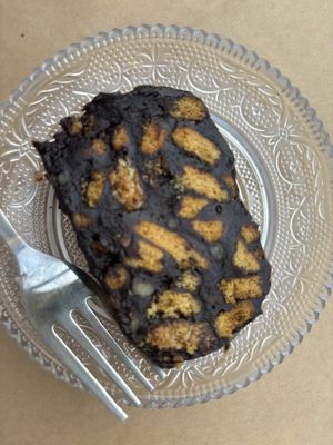 One of the lovely desserts we had - Kormos! It was so rich and chocolatey!   at GOJI Vegan Hotel in Rhodes