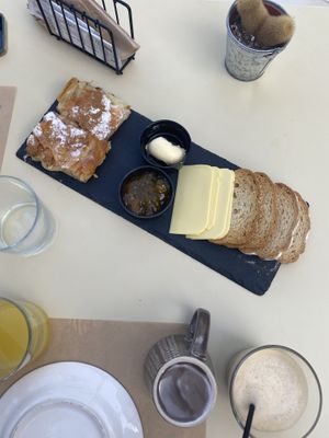 Breakfast! Our favourite pastries this day  at GOJI Vegan Hotel in Rhodes