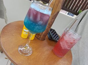 Cocktails in the... sun? Boo to afternoon cloud! at GOJI Vegan Hotel in Rhodes