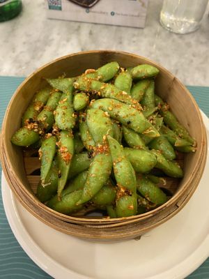 Spicy edamame   at Sushi Library in Riyadh