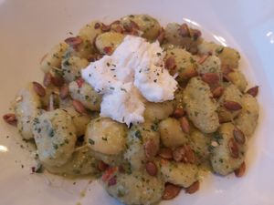 Ricotta Pesto Gnocchi at MeeT on Blanshard in Victoria