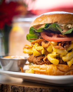 Mighty mac Burger at MeeT on Blanshard in Victoria