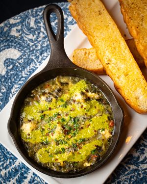 CHEEZY PESTO SPINACH DIP at MeeT on Blanshard in Victoria