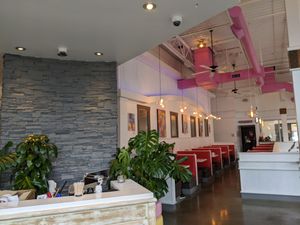 entrance, seating at MeeT on Blanshard in Victoria