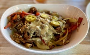 Philly Cheezsteak Poutine  at MeeT on Blanshard in Victoria