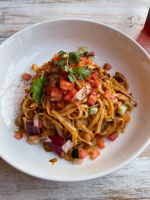 Butter chikkin noodz at MeeT on Blanshard in Victoria