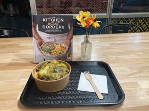 Eggplant, turmeric, rice dish at Eat Offbeat in New York City