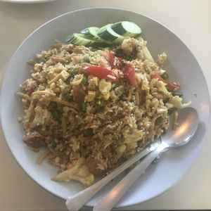 Green curry fried rice at Green Palace Thai Vegetarian in Cabramatta