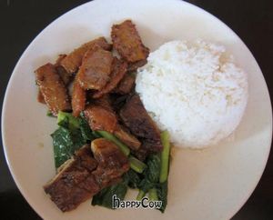 Plate of food at Green Palace Thai Vegetarian in Cabramatta