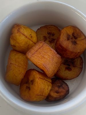 Plantain for dessert.  Serving was bigger, I ate some before remembering to take picture :) at Arthur's Restaurant & Bar in Dieppe Bay Town