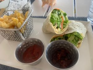 Grilled veggies and fries.  I think this was a veg option and I requested no cheese. at Arthur's Restaurant & Bar in Dieppe Bay Town