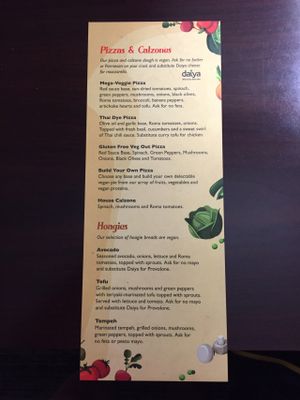 Vegan menu 2 at Mellow Mushroom - King St in Charleston