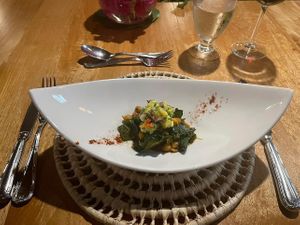 Warm bean and kale stew   at I-tal in Castries City