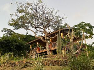 I-tal from the garden below   at I-tal in Castries City