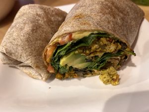 Breakfast scramble wrap  at Fruitive in Virginia Beach