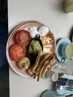 Vegetarian breakfast,not suitable for vegans   at To Kafe Tis Chrysanthi's in Larnaca