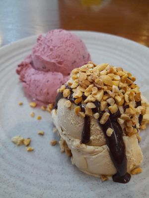 Caramel and blueberry vegan icecream at Thanh Glado in Ho Chi Minh City