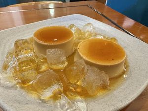 Flan is smooth and delicious. And all vegan  at Thanh Glado in Ho Chi Minh City