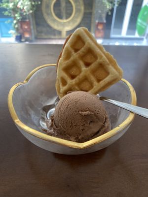 Mocha ice cream and waffle   at Thanh Glado in Ho Chi Minh City