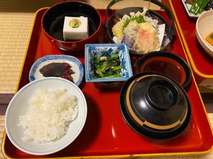 Dinner Plate 2 at Yochi-in Temple Pilgrim's Lodging in Koya