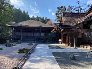 Beautiful temple grounds at Yochi-in Temple Pilgrim's Lodging in Koya