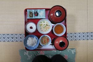 Breakfast  at Yochi-in Temple Pilgrim's Lodging in Koya