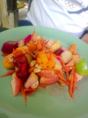 Spicy fruit salad at Supranee Vegetarian Food in Koh Phayam