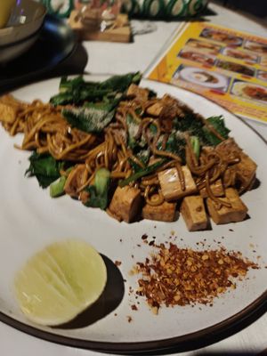 Yellow noodle at Supranee Vegetarian Food in Koh Phayam