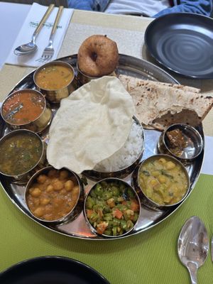 Vegan thali (with paratha)  at Woodlands - Wan Chai in Hong Kong Island