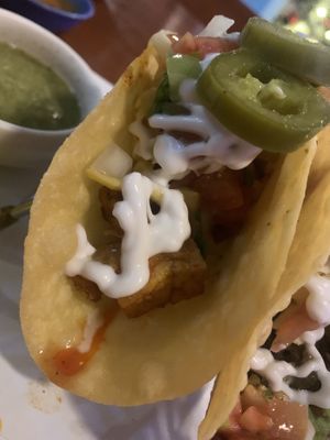 Tofu chorizo taco  at La Casita in Chiang Mai