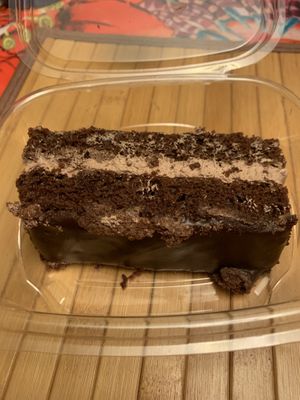 Decadent chocolate cake  at Tera V Burger in Vancouver