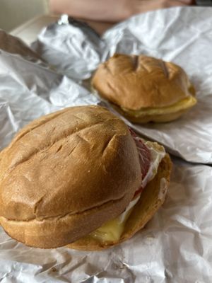 Breakfast sandwich   at Tera V Burger in Vancouver