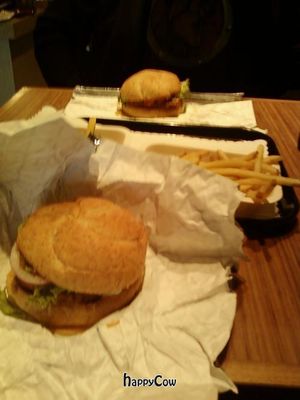 No bull burger and the fiesta tempeh burger :) at Tera V Burger in Vancouver