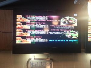 menu at Tera V Burger in Vancouver