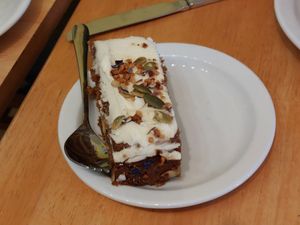 Carrot cake at No Meating Place in Rugby