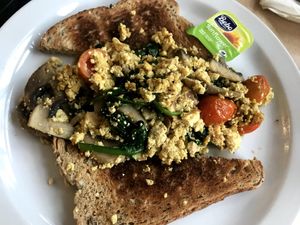 Scrambled tofu at No Meating Place in Rugby