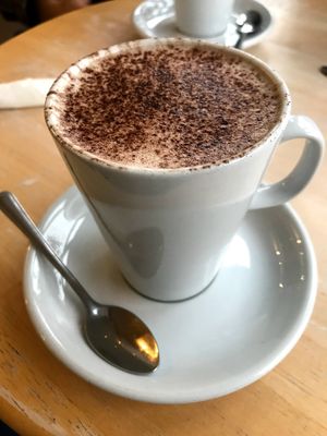 Hot chocolate at No Meating Place in Rugby