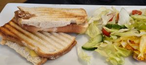 Cheeze, tomato and vegan bacon panini #Veganuary at No Meating Place in Rugby