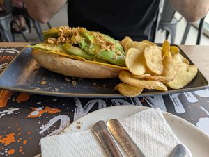Vegan hotdog at Albi in Malaga