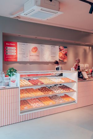 donut display  at Brammibal's Donuts - Schanzenviertel in Hamburg