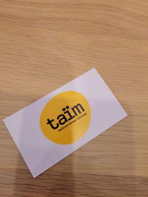 Card at Taïm - 56th St in New York City