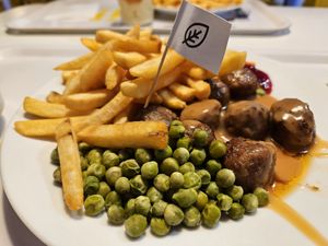 Plantbullar (with fries or mashed potatoes) at IKEA in Dusseldorf