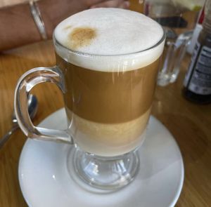 Oat milk latte  at Newport Market and Deli in Cape Town