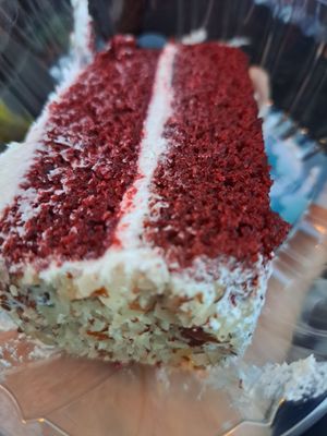 Red Velvet Cake at Roots Plant Based Cafe in Byron