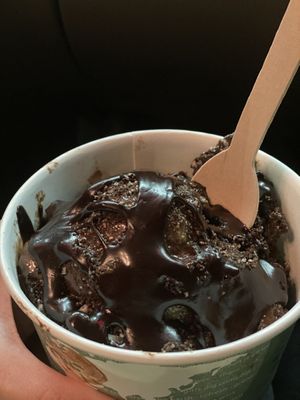 PB Brownie Sundae w/ hot fudge and Oreo crumbles at FoMu in Allston