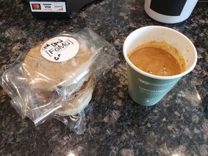 Affogato with coffee ice cream, cold brewed ice cream cookie sandwichs at FoMu in Allston